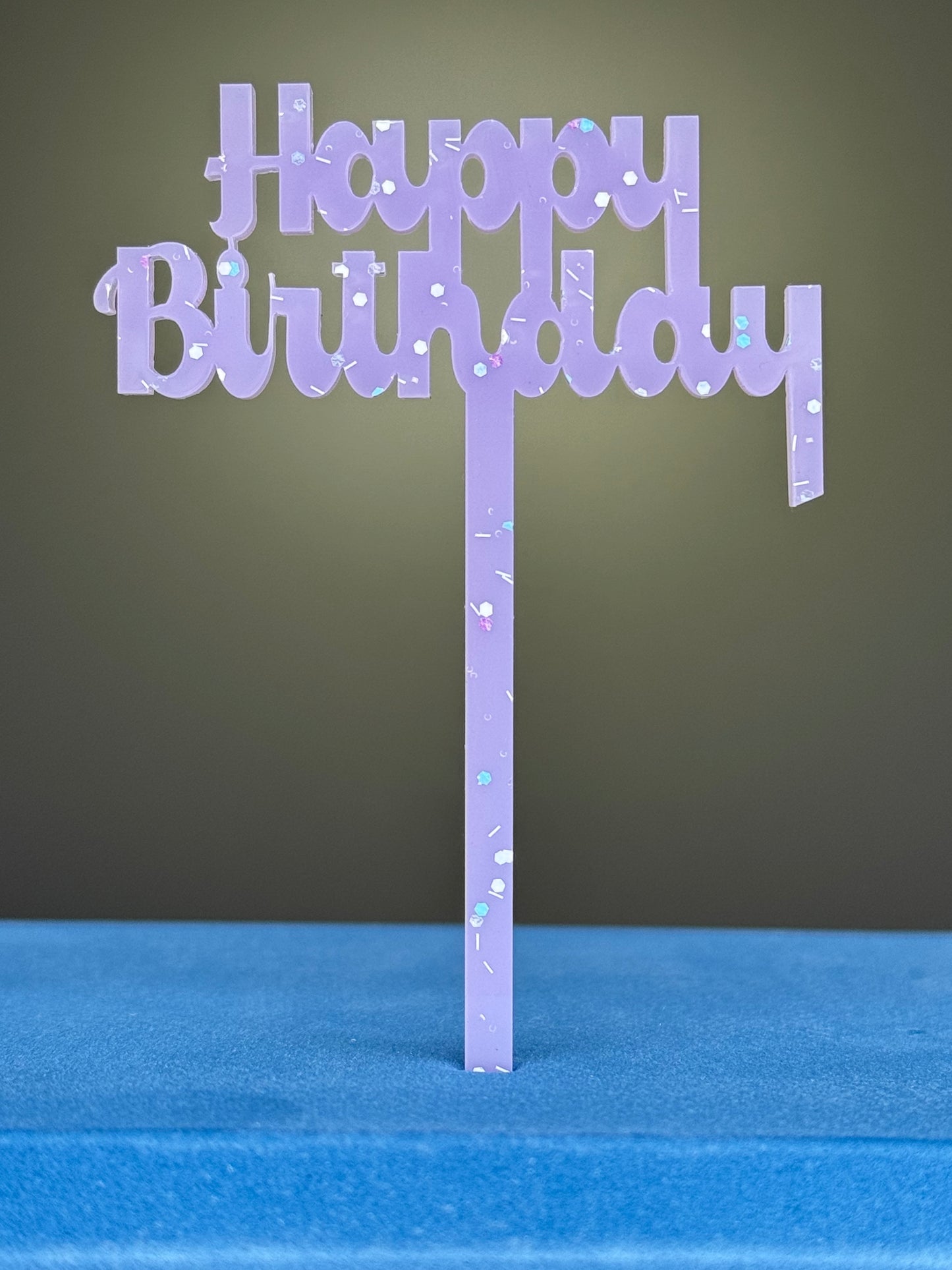 6 Glitter Happy Birthday Cupcake Toppers