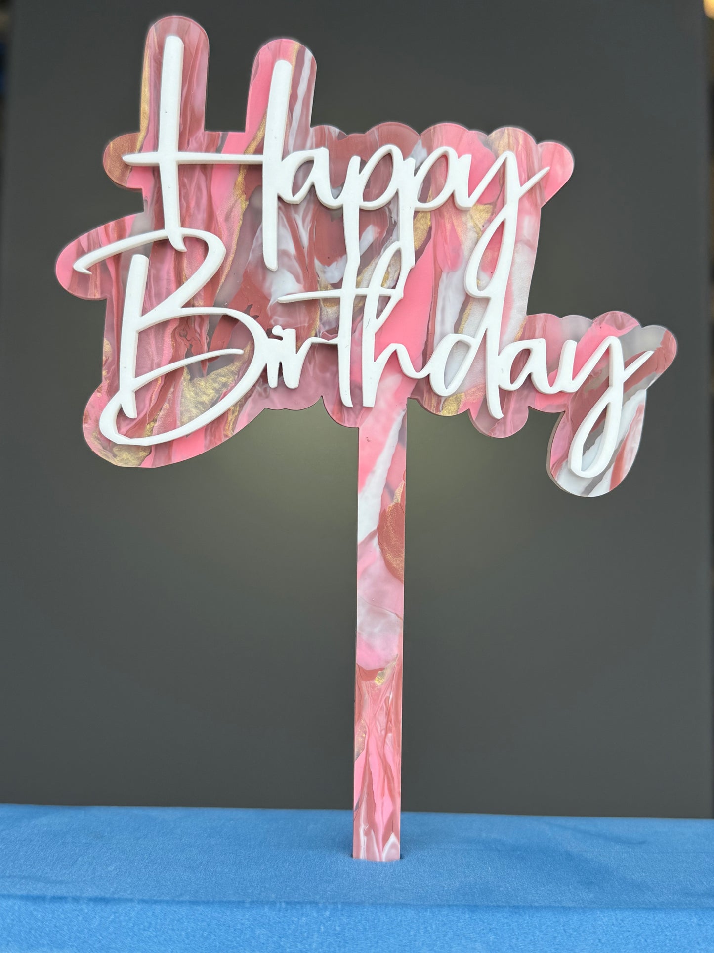 Premium Happy Birthday Layered Cake Topper Picks