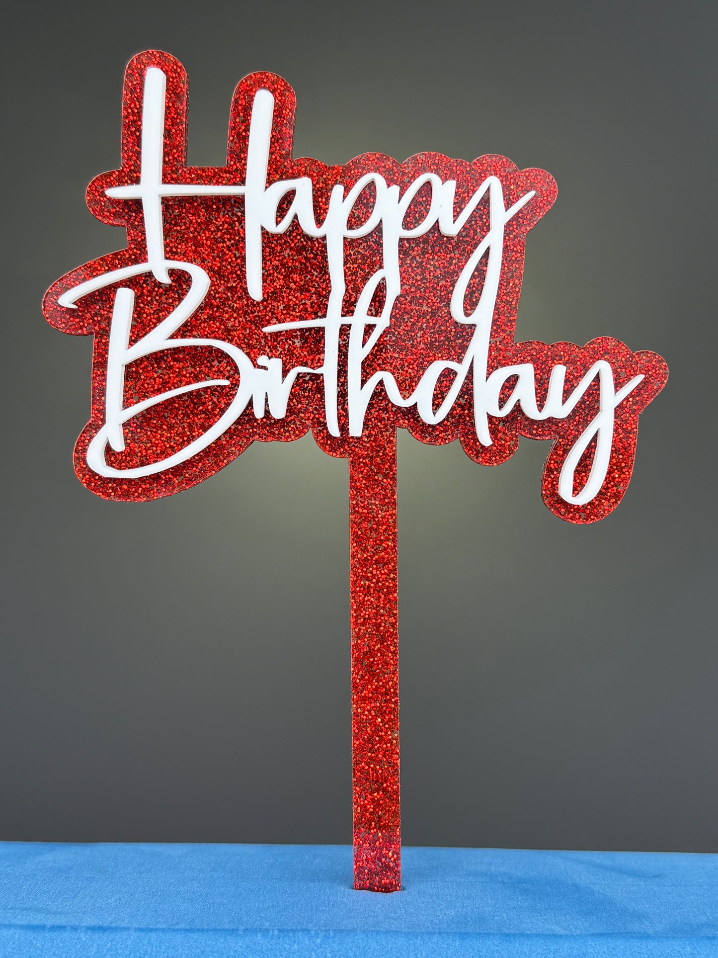 Premium Happy Birthday Layered Cake Topper Picks